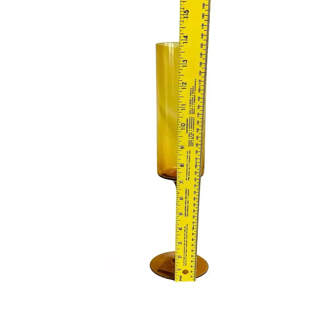 Z Gallerie Party Glass Amber Candle Holders